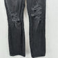 Levis Ribcage Jeans Womens 28 Straight Ankle Faded Black Denim Distressed Grunge