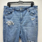 American Eagle Jeans 18 Super Hi Rise Flare Next Level Blue Denim Distress Boho