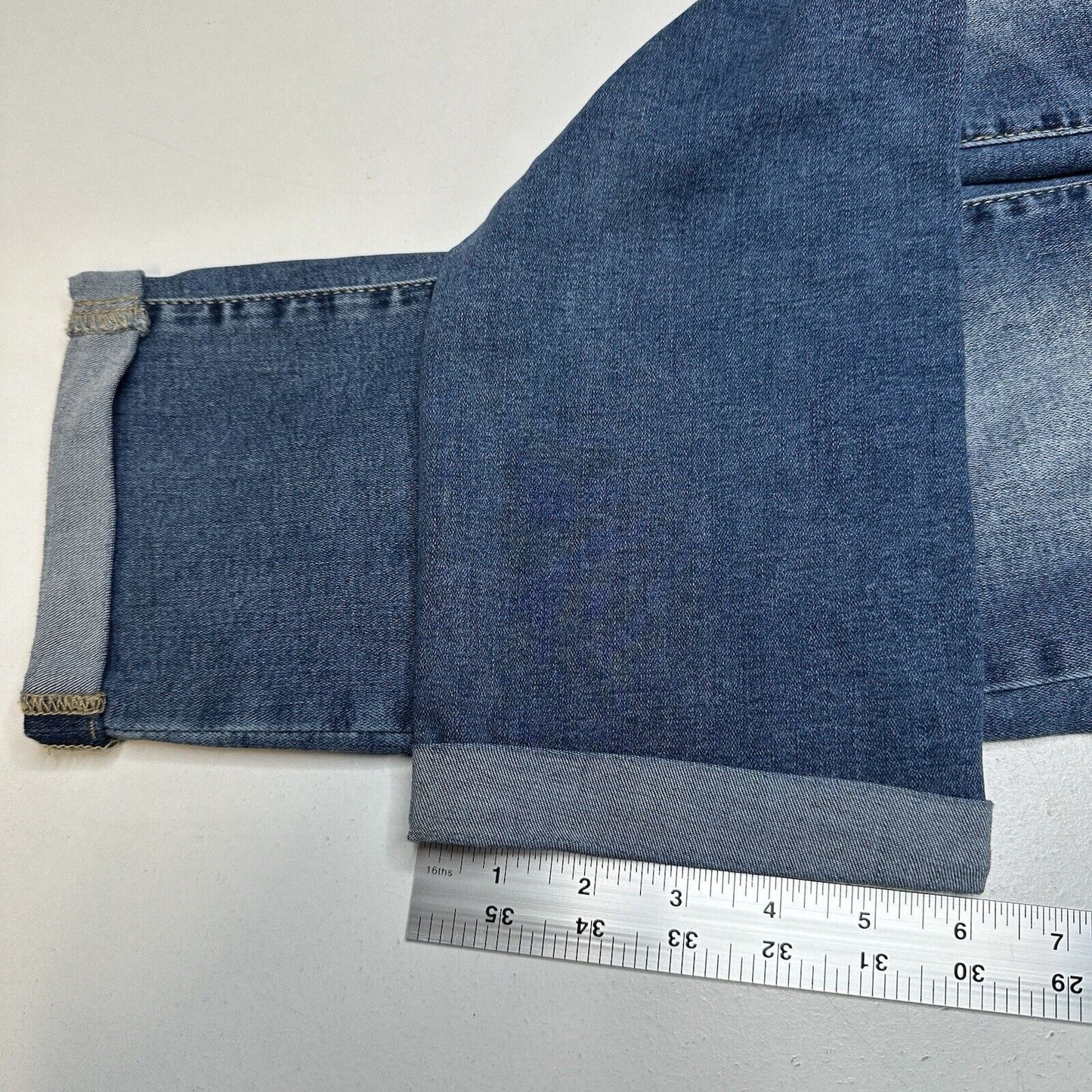 Apt 9 Jeans Womens 4 Capri Tummy Control Cuffed Blue Stretch Denim Comfort