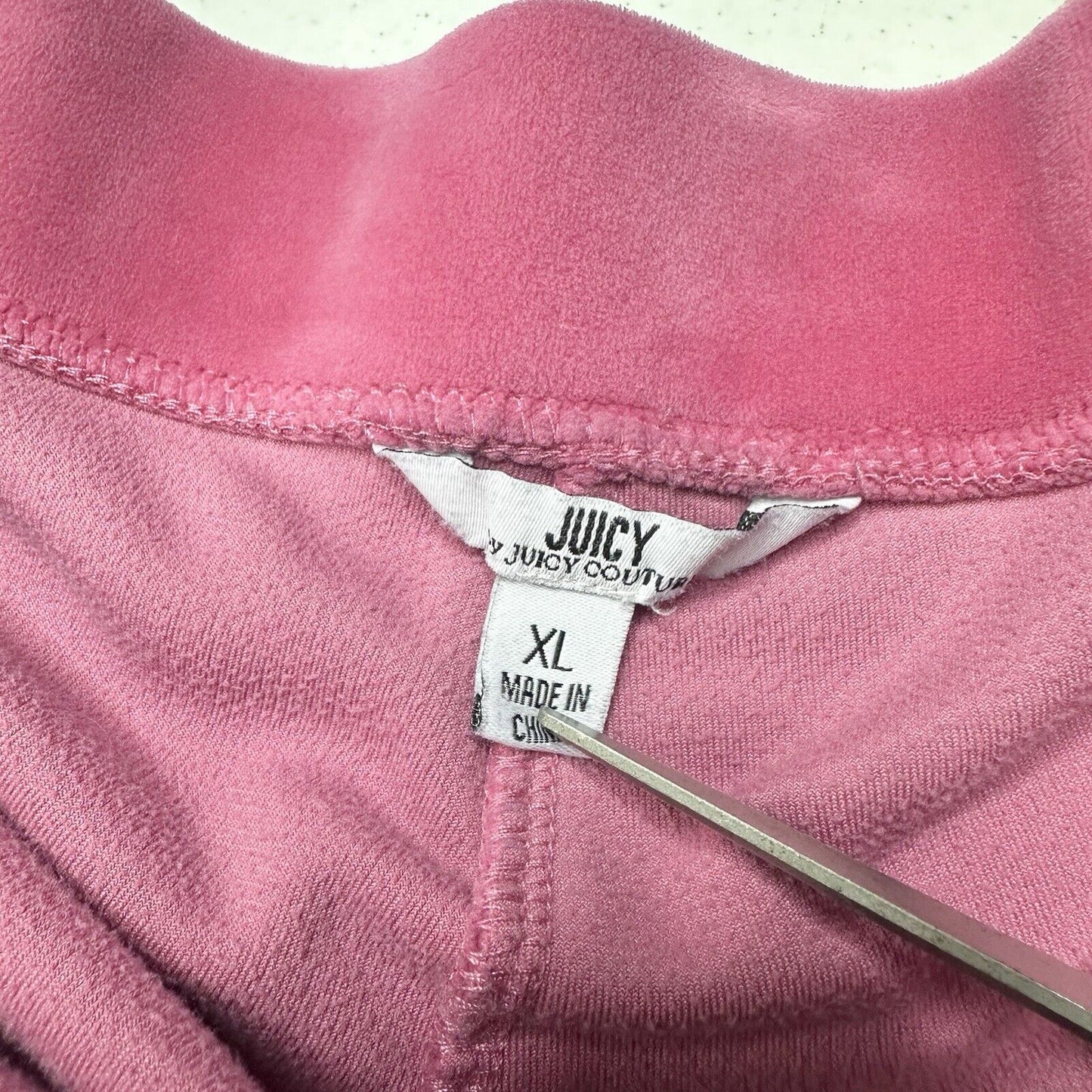 Juicy Couture Velour Pants XL Pink Wide Leg Pull On Lounge Y2K Barbie Girly