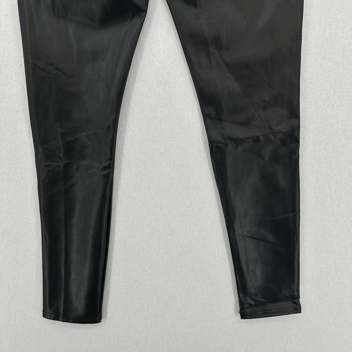 Spanx Leggings Womens XL Black Faux Leather Assets Pull On Pants Slimming EUC