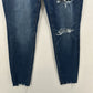 American Eagle Jeans Womens 10 Curvy Hi Rise Dream Jegging Blue Denim Distress