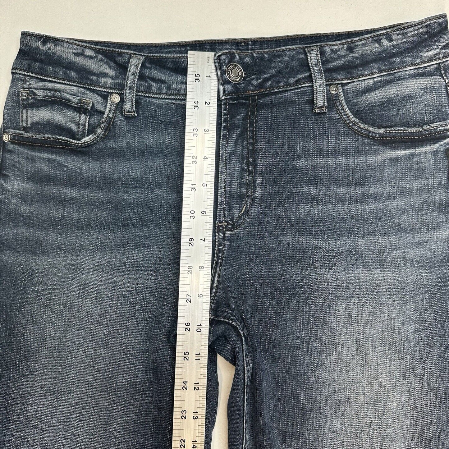 Silver Jeans Womens 30 Elyse Straight Relaxed Midrise Blue Stretch Denim Western