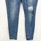 Judy Blue Jeans Womens 13 31 Skinny High Rise Blue Denim Embroidery Distress