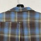 Territory Ahead Shirt Mens Medium Button Up Blue Gray Plaid Western Cowboy EUC