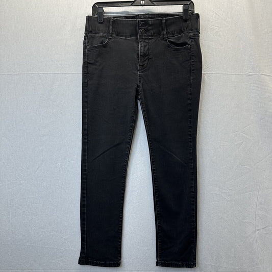 Apt 9 Jeans Womens 12 Petite Short Straight Tummy Control Black Stretch Denim