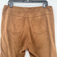 Soft Surroundings Pants Womens Large Petite Flared Crop Faux Suede Brown EUC