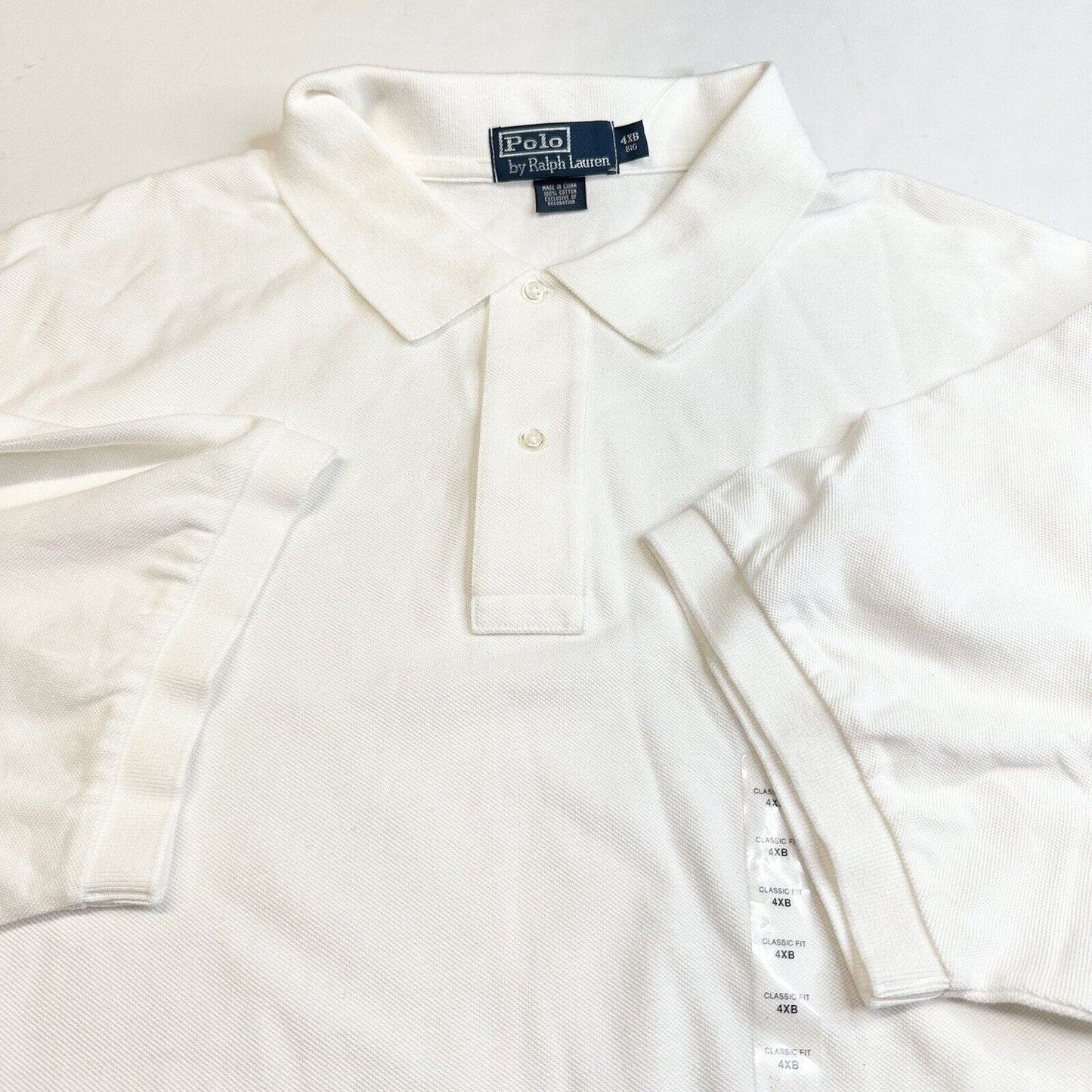 Polo Ralph Lauren Shirt Mens 4XB Big White Short Sleeve 100% Cotton Pony NEW