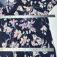 Catherines Top Womens 5X 34/36W Navy Blue Floral Pink Stretchy Blouse Shirt NEW