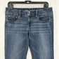 American Eagle Jeans Womens 8 Long Artist Flare Blue Denim Rodeo Cowboy Western