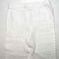 J Jill Pants Medium Purejill Linen Pull On Neutral White Roll Up Hem Coastal EUC