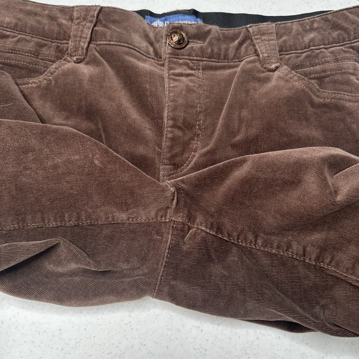 Democracy Jeans Womens 12 Straight Ab Solution Brown Corduroy Preppy 35"Waist