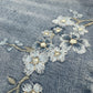 Earl Jeans Womens 20W Skinny Ankle Floral Embroidery Blue Denim Distress Flowers