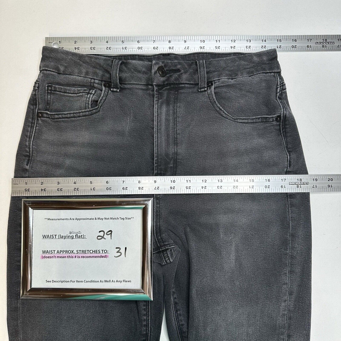 American Eagle Jeans Womens 8 Curvy Mom High Rise Stretch Faded Black Denim