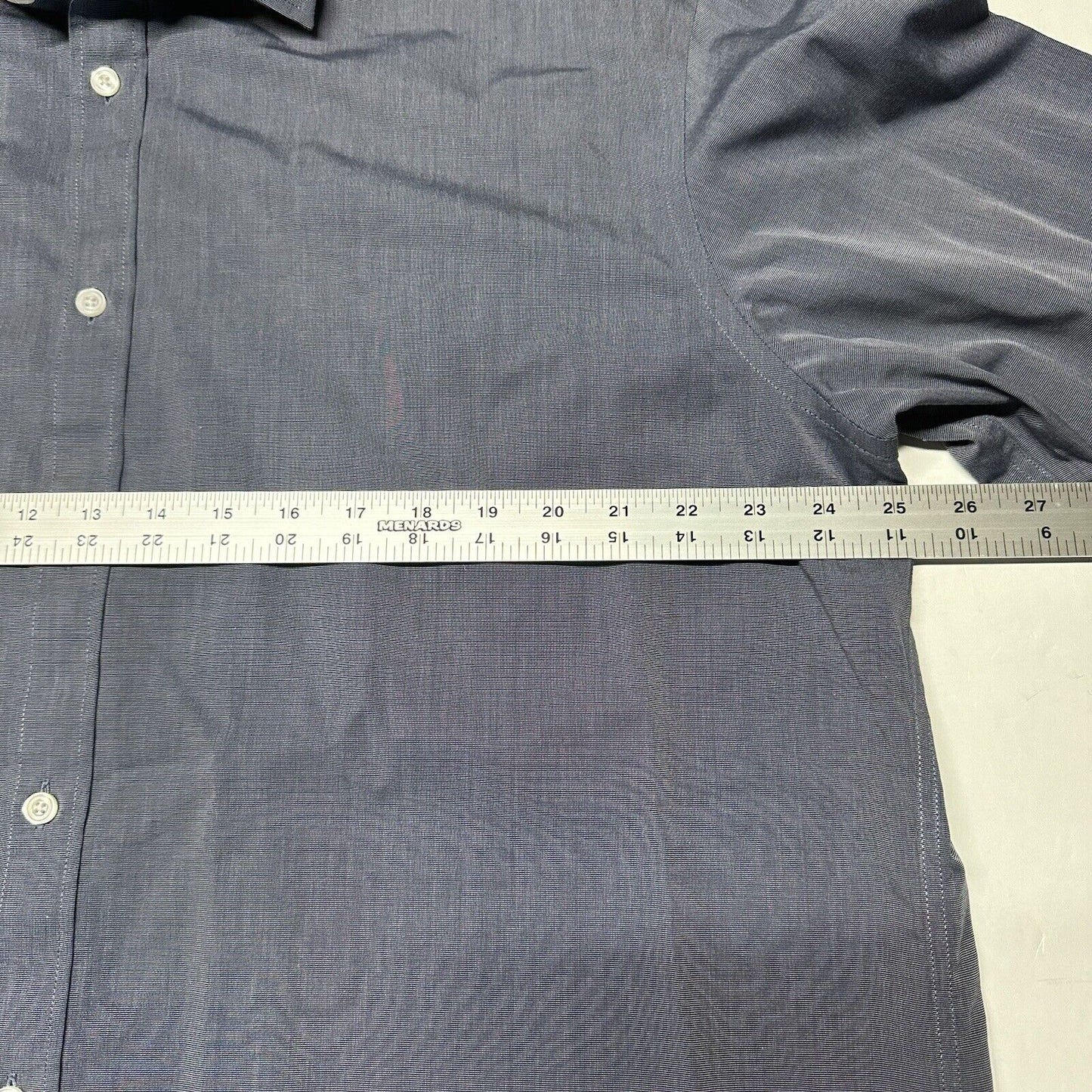 Untuckit Shirt Mens XXL Blue Button Up Wrinkle Free Long Sleeve Cotton Preppy