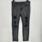 American Eagle Jeans Womens 14 Jegging Faded Black Stretch Denim Grunge Distress