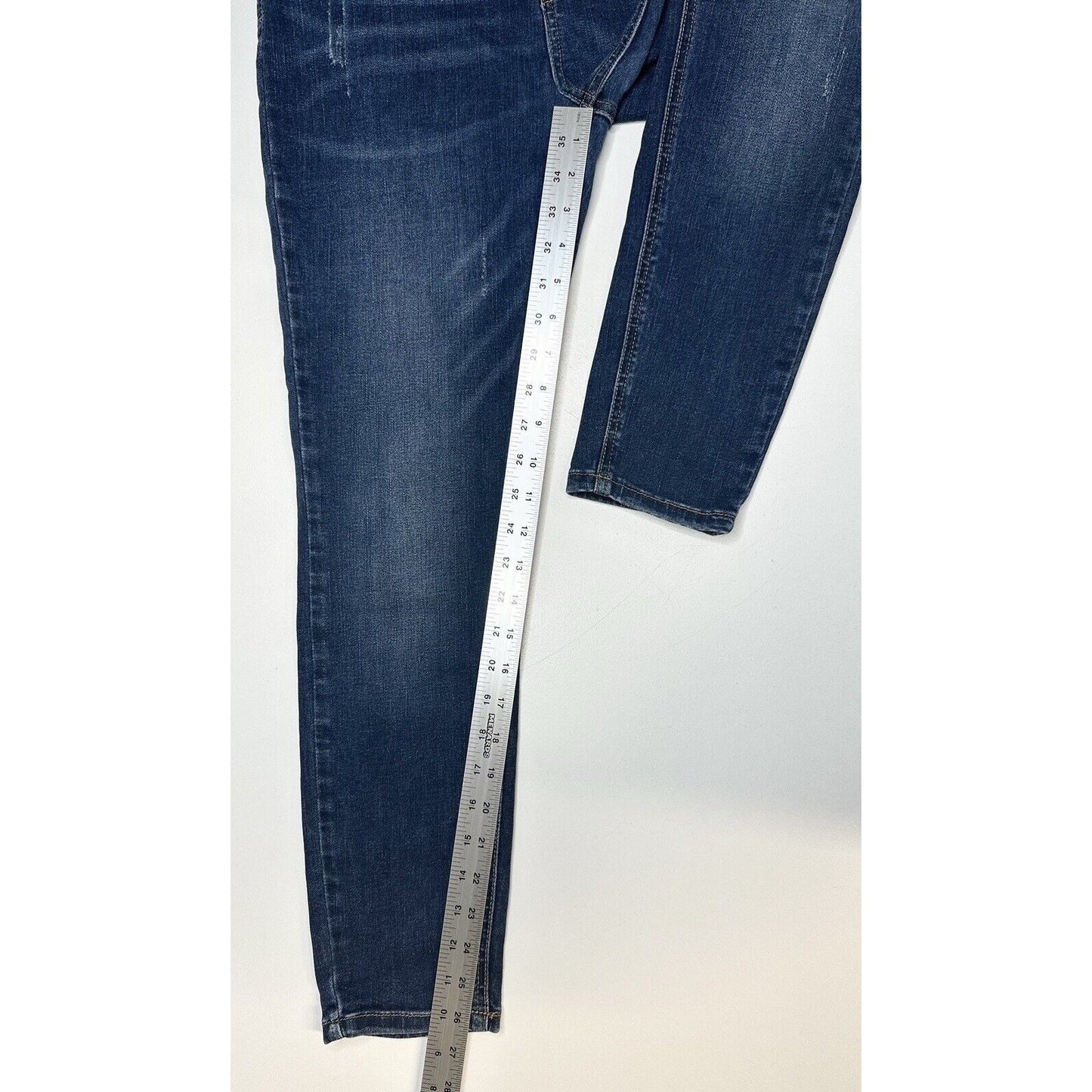 Judy Blue Jeans Womens 11 30 Skinny Ankle Blue Stretch Denim Button Fly Distress