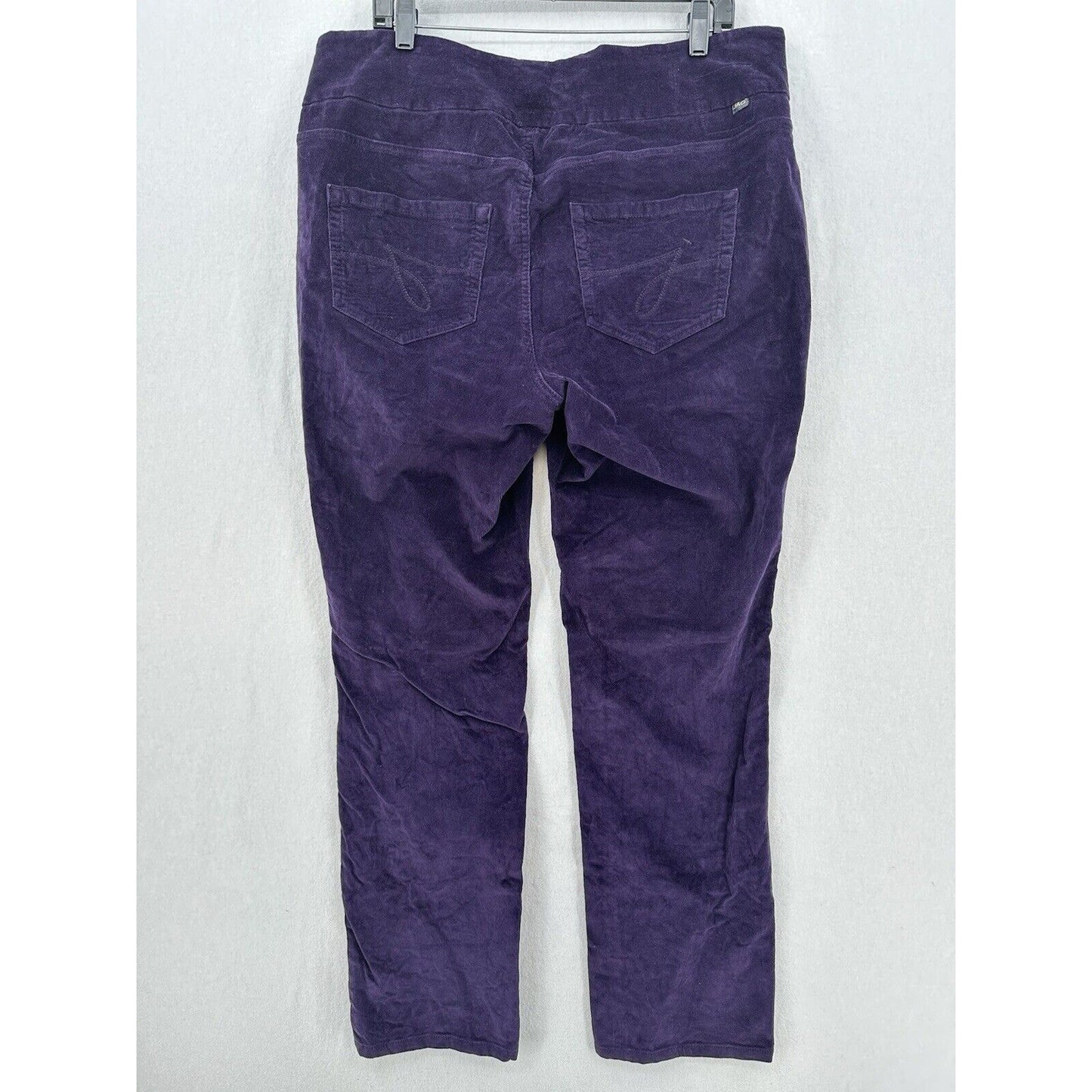 Jag Jeans Womens 14W Corduroy Straight Purple Preppy Pull On *See Measurements