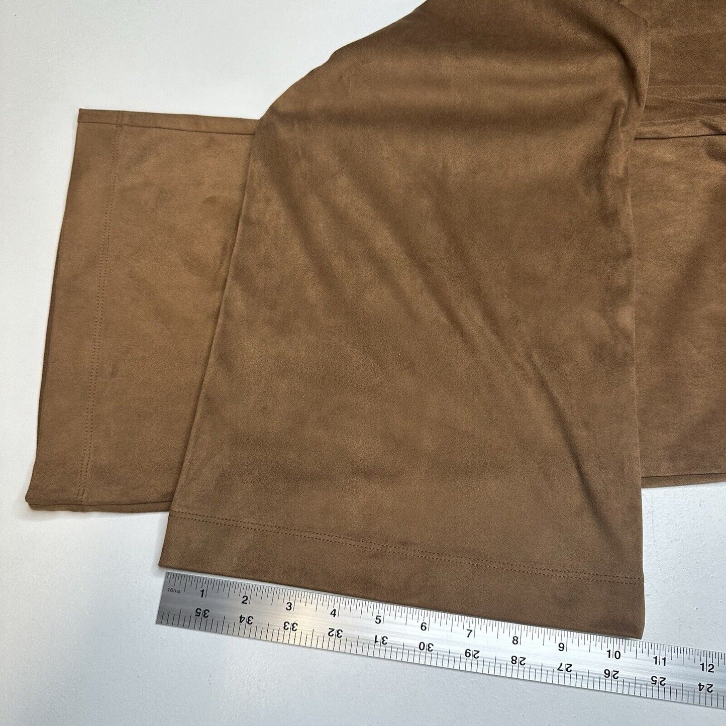 Soft Surroundings Pants Womens Large Petite Flared Crop Faux Suede Brown EUC