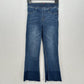 Spanx Jeans Womens Small Cropped Flare High Rise Pull On Stretch Denim Fray EUC