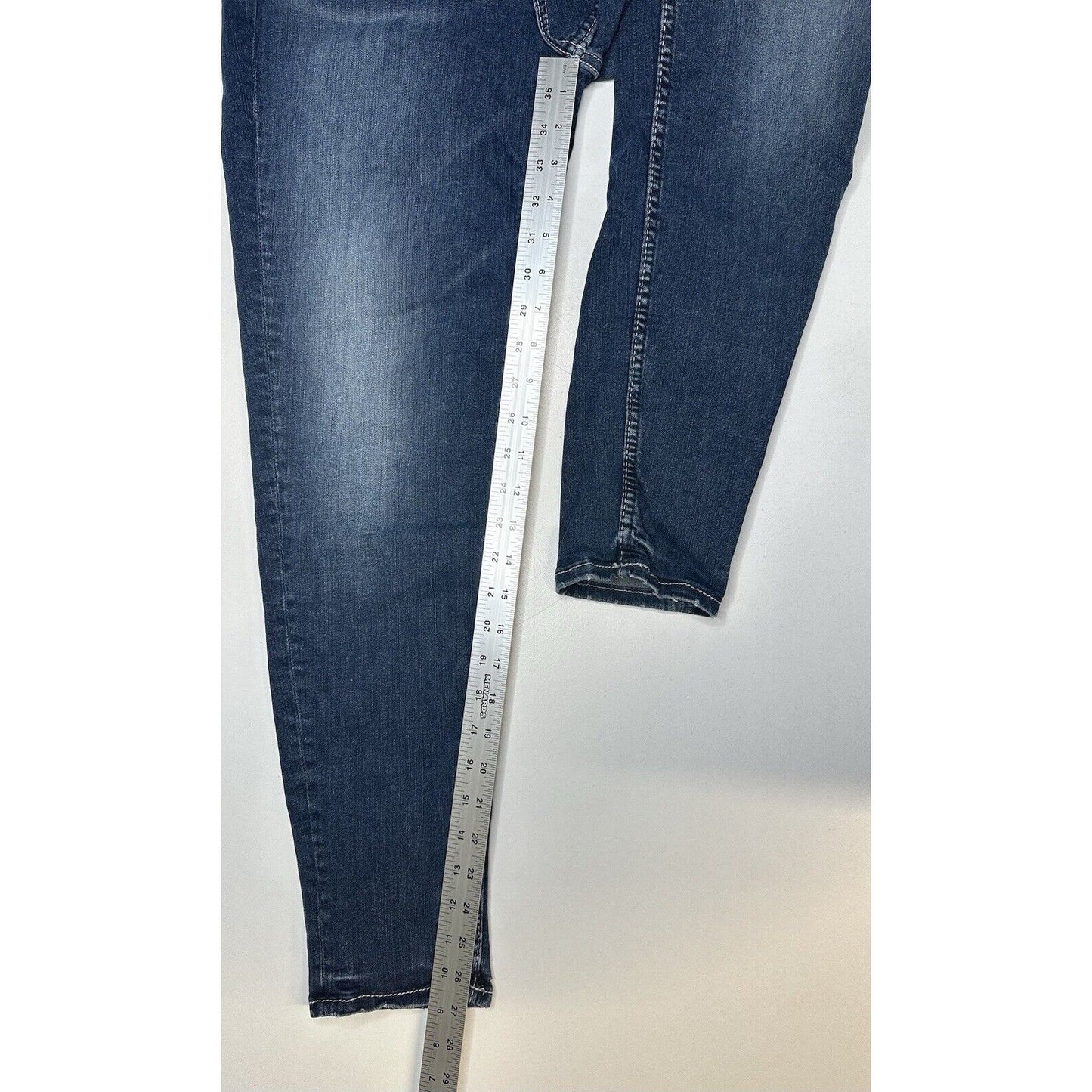 Silver Jeans Womens 30 Avery Skinny Crop Curvy Stretch Blue Denim Dark Wash