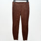 Sundance Pants Womens 8 Faux Suede Brown Legging Skinny Moto Zip Hem Academia