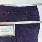 Jag Jeans Womens 14W Corduroy Straight Purple Preppy Pull On *See Measurements