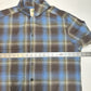 Territory Ahead Shirt Mens Medium Button Up Blue Gray Plaid Western Cowboy EUC