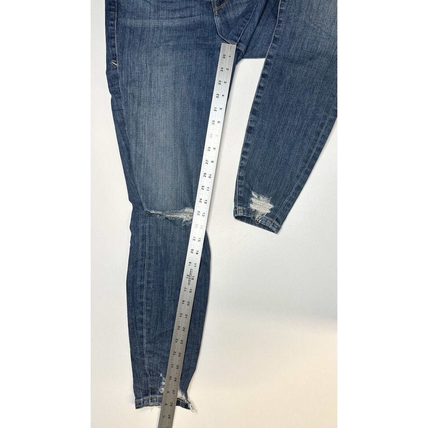 Good American Jeans Women 6 28 Good Waist Skinny High Rise Blue Denim Distressed