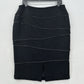 Lafayette 148 Skirt Womens 12 Black Wool Blend Lined Zipper Accent Mob Career