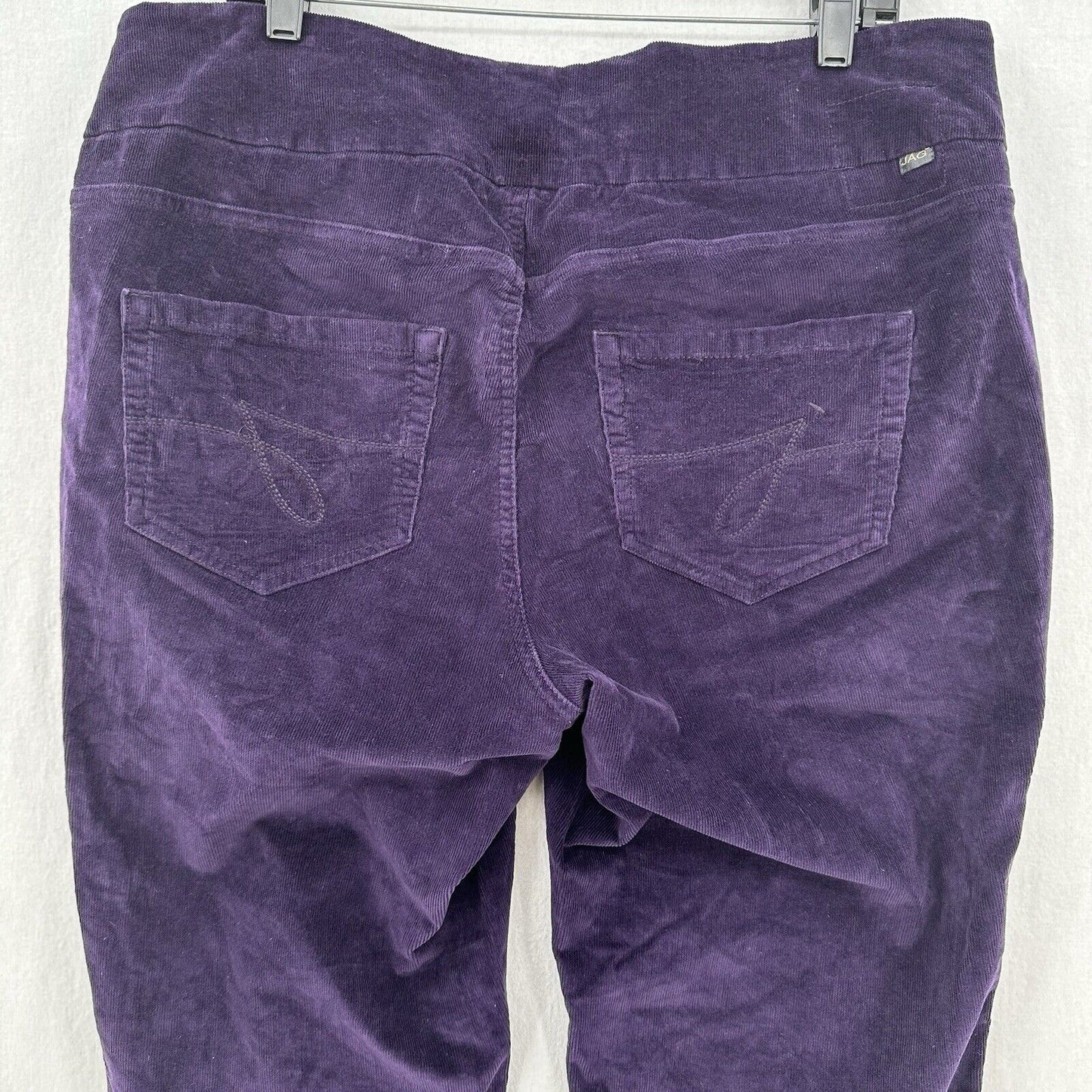 Jag Jeans Womens 14W Corduroy Straight Purple Preppy Pull On *See Measurements