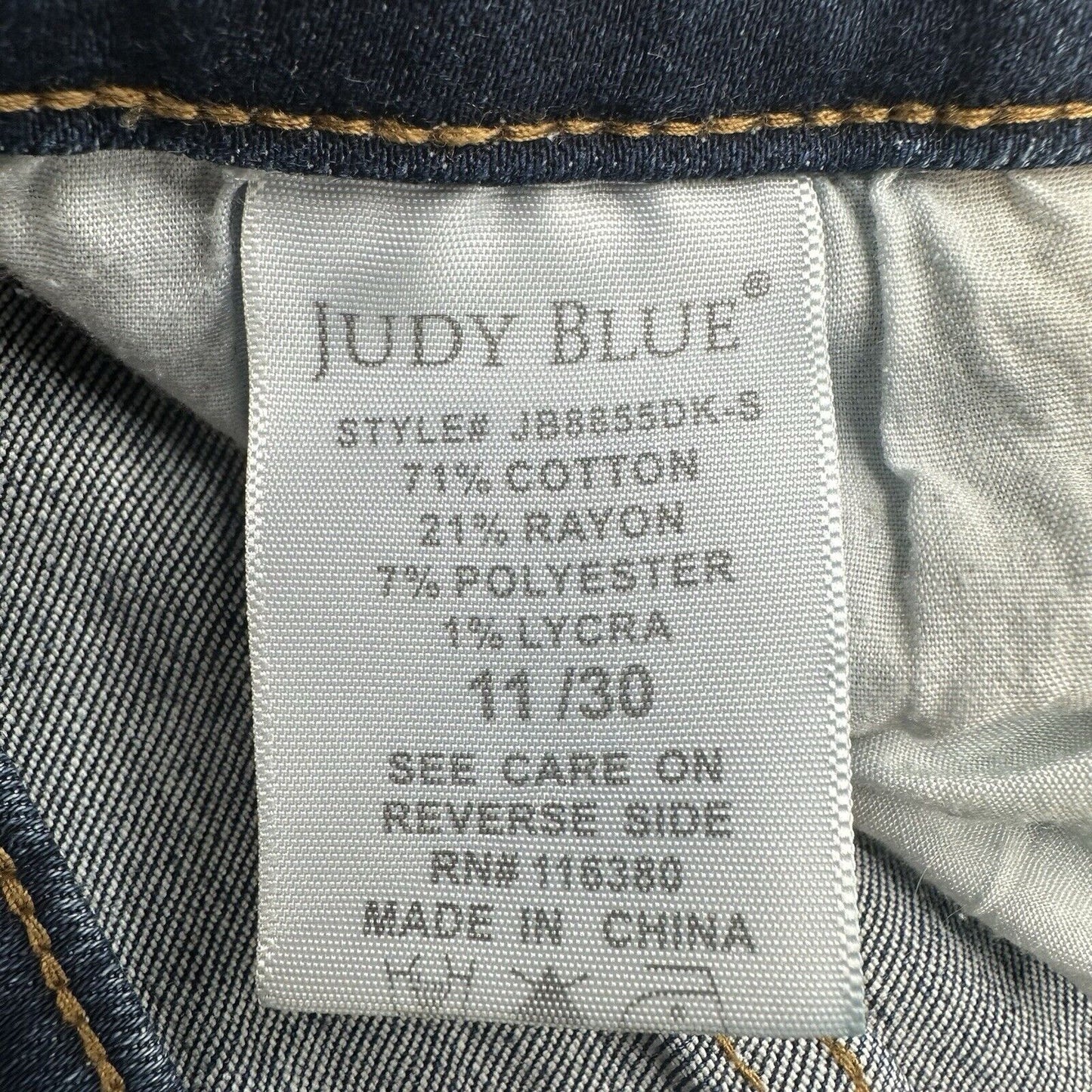 Judy Blue Jeans Womens 11 30 Skinny Ankle Blue Stretch Denim Button Fly Distress