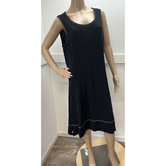 J Jill Dress Womens Large Black Shift Sleeveless Slinky Stretch Travel Beach