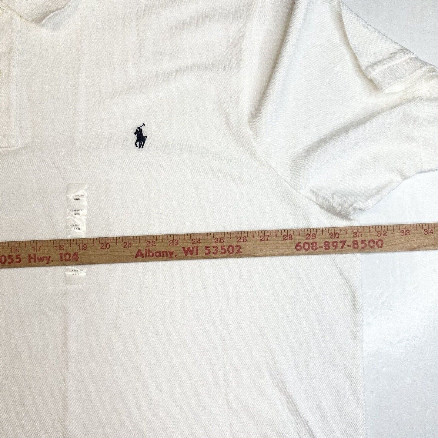 Polo Ralph Lauren Shirt Mens 4XB Big White Short Sleeve 100% Cotton Pony NEW