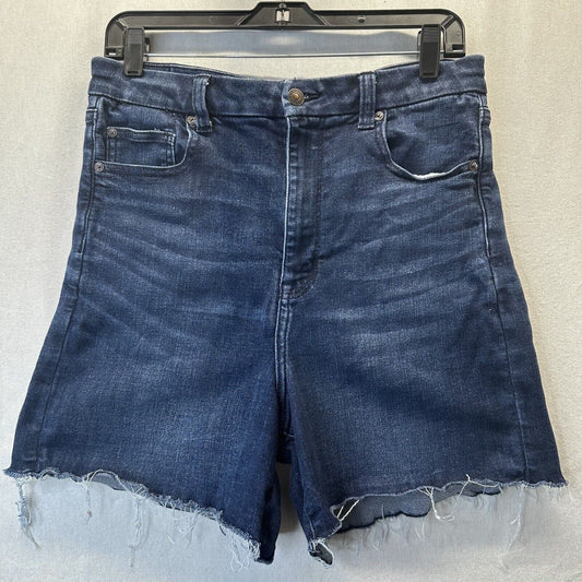 American Eagle Shorts Women 14 Curvy Super Hi Rise Shortie Next Level Blue Denim