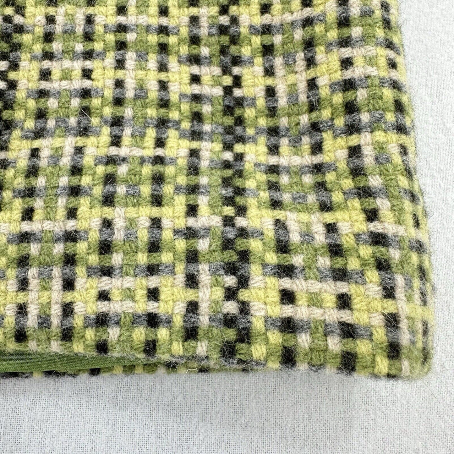 Theory Skirt Womens 4 Green Yellow Wool Woven Check Mini Lined Academia Preppy