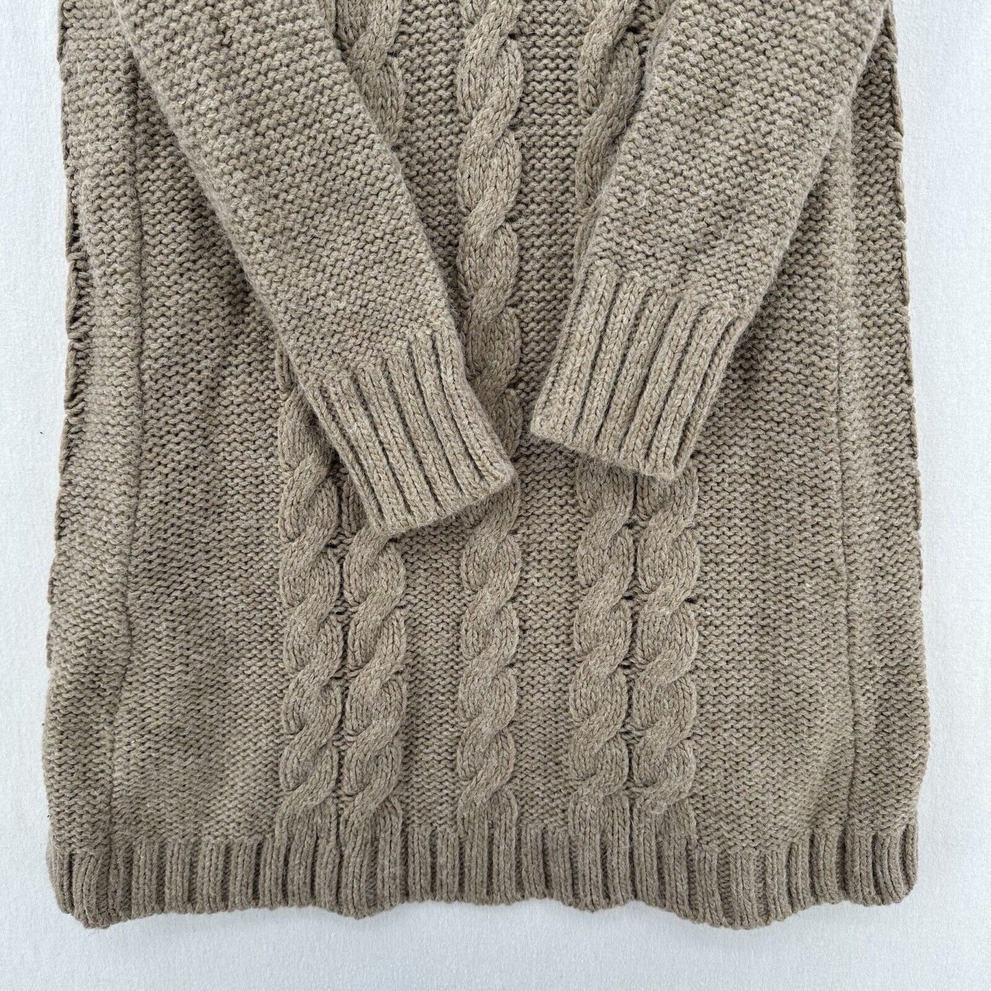 Elsamanda Sweater Medium Cardigan Wool Alpaca Blend Tan Chunky Duster Italy