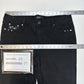 Earl Jeans Womens 16 Capri Black Denim Cuffs Rhinestone Embroidery Jewel Western