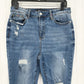 Judy Blue Jeans Womens 13 31 Skinny High Rise Blue Denim Embroidery Distress