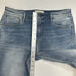 Driftwood Jeans Women 29 Colette Straight Crop Blue Stretch Denim Embroidery Hem