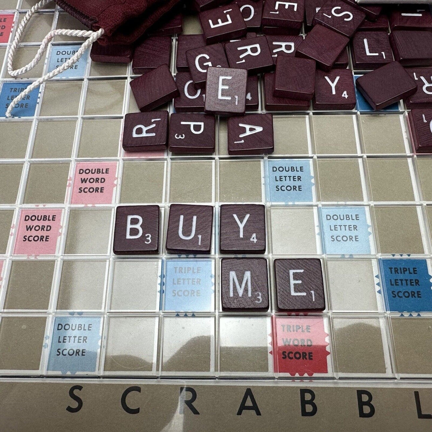 Vintage Scrabble Deluxe Edition 1982 Rotating Turntable Board Game Wooden Tiles