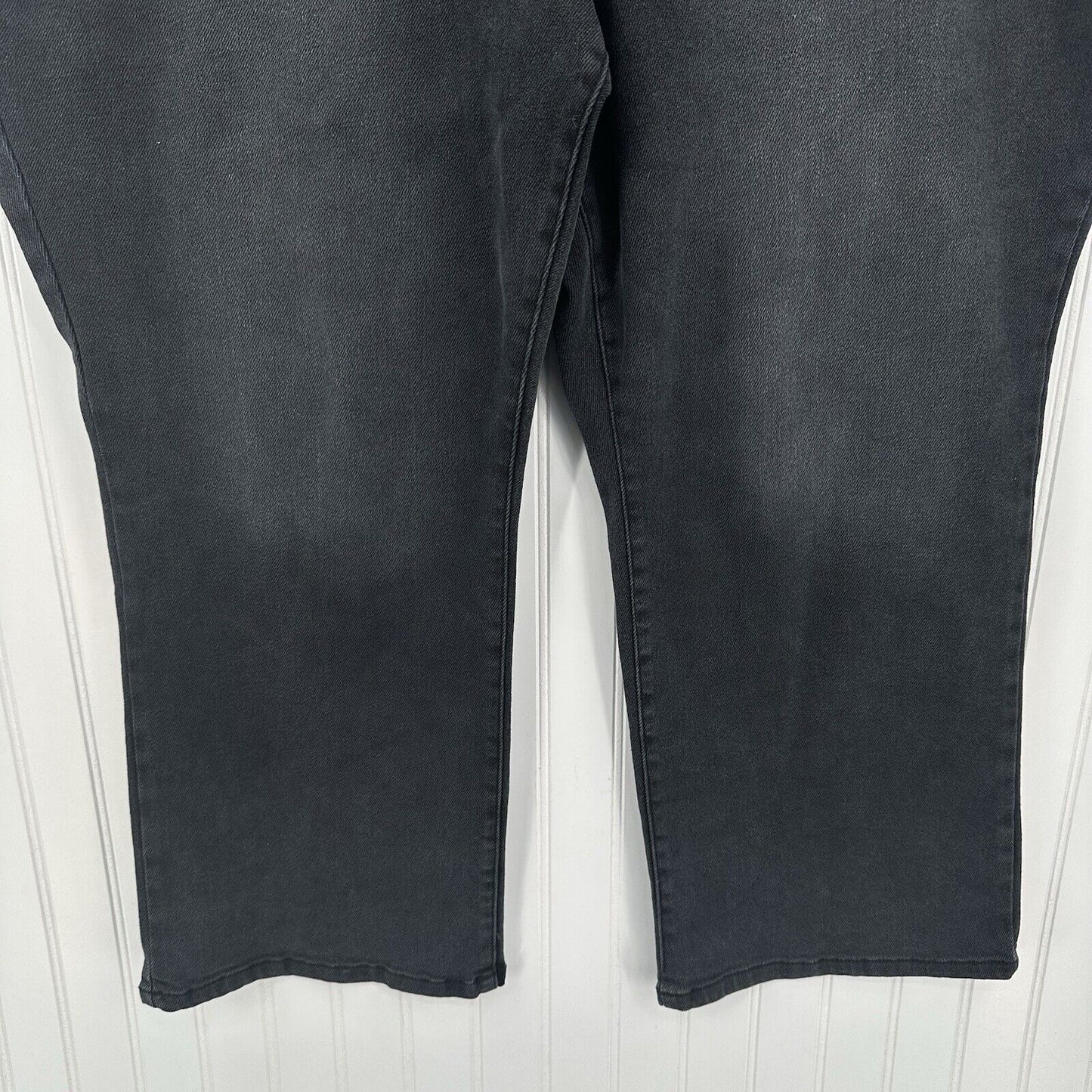 Democracy Jeans 22W Ab Solution Barely Bootcut Crop Faded Black Denim Booty Lift