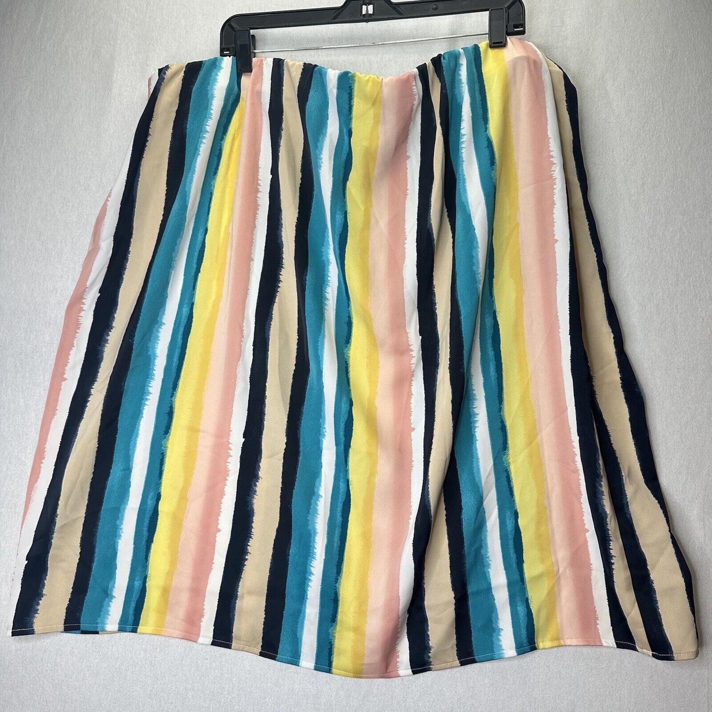 Lane Bryant Skirt Womens 22 24 Multicolor Stripes Lightweight Coastal NEW