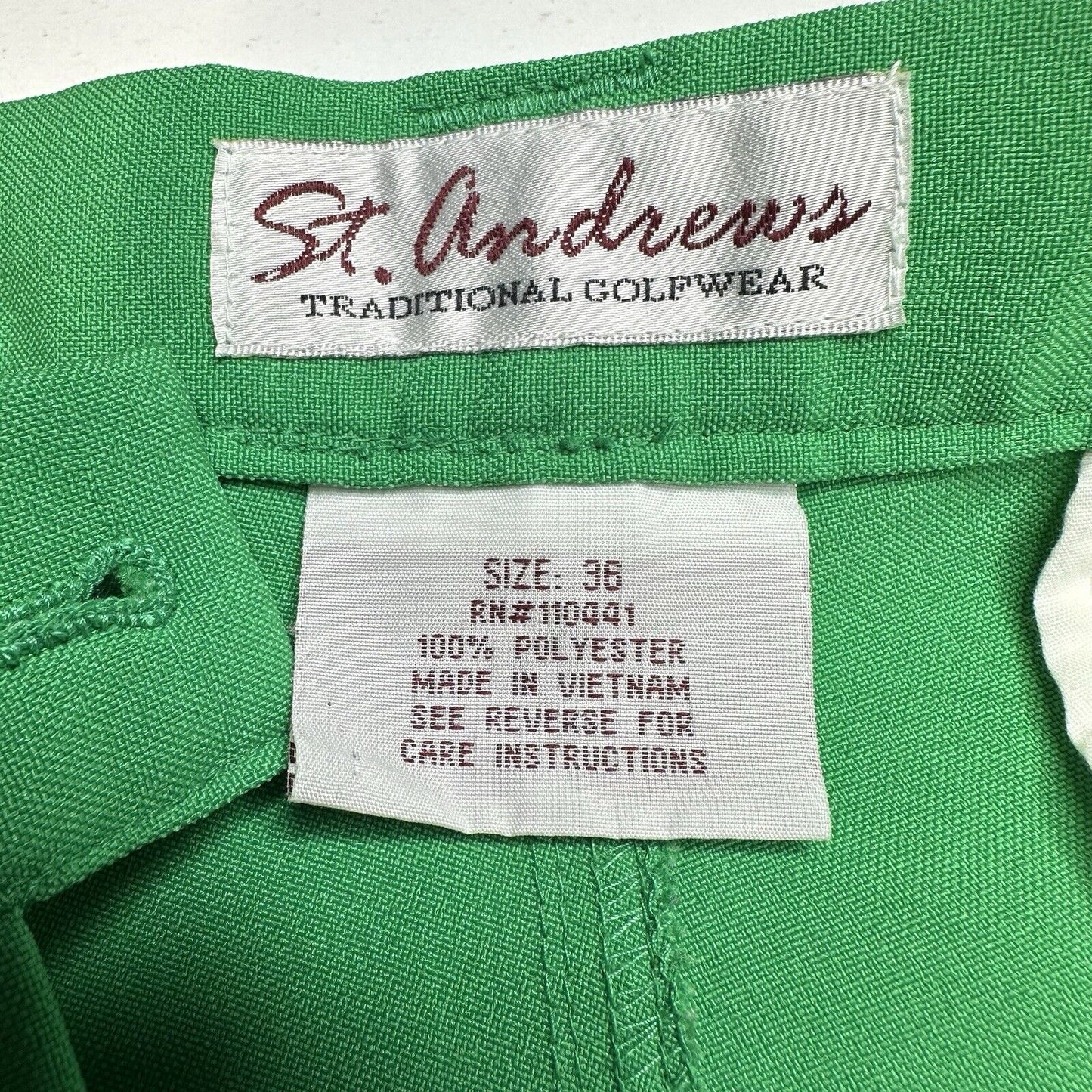 St Andrews Golf Knickers Mens 36 Green Traditional Golfwear Pants EUC