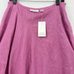 Dana Buchman Skirt Womens 10 Linen Midi Pink Asymmetrical Zip Coastal Barbie NEW