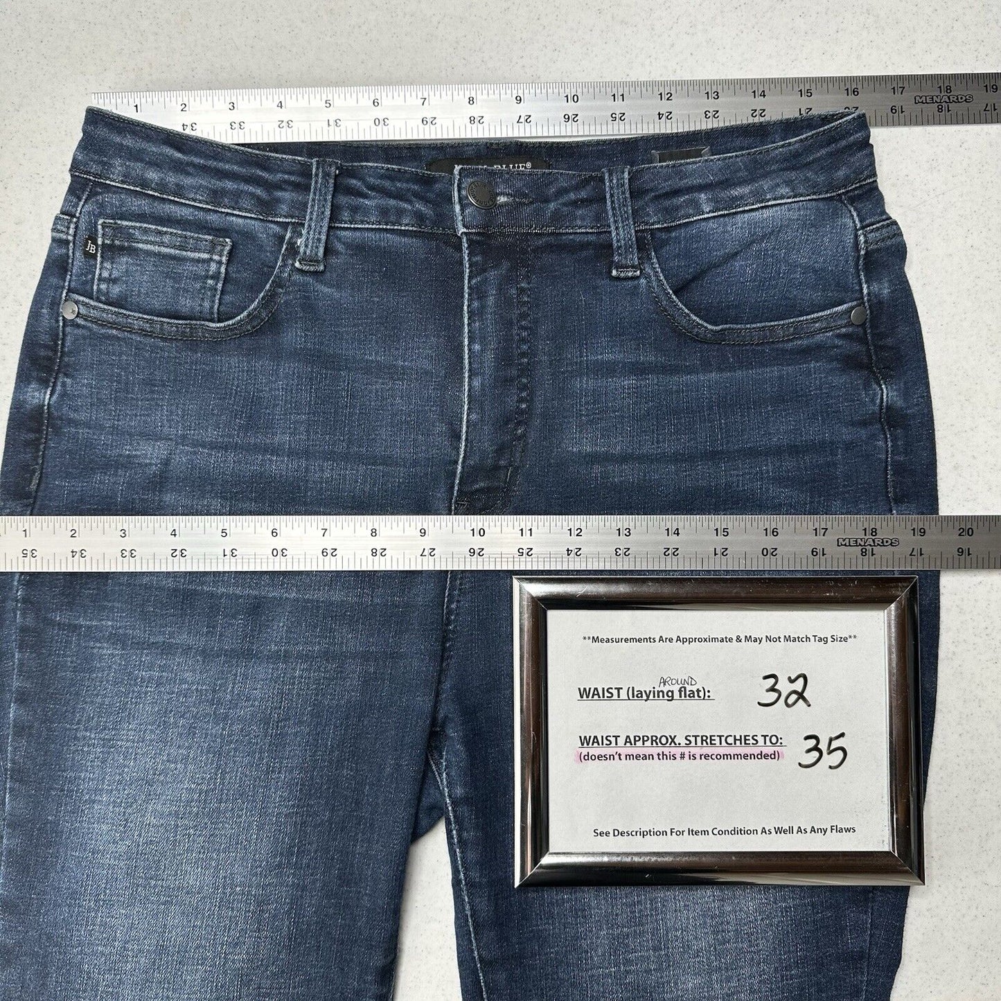 Judy Blue Jeans Womens 13 31 Skinny High Rise Blue Stretch Denim Dark Wash