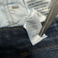 Good American Jeans Womens 22 Good Straight Blue Denim Distressed Fray EUC