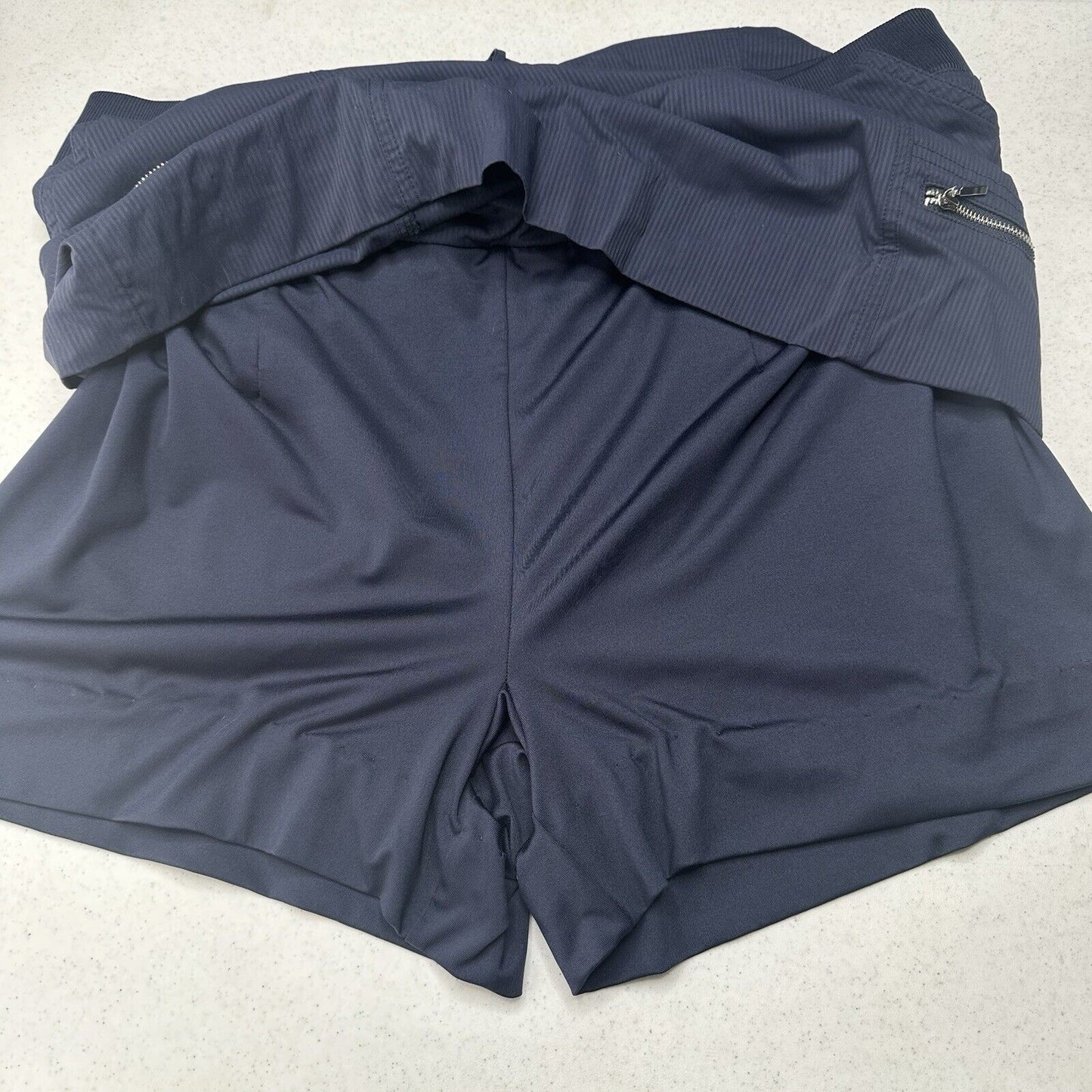 Chicos Zenergy Skort 3 Womens XL Navy Blue Golf Active Skirt/Shorts *Hemmed EUC