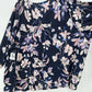 Catherines Top Womens 5X 34/36W Navy Blue Floral Pink Stretchy Blouse Shirt NEW