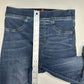 Spanx Jeans Womens Small Cropped Flare High Rise Pull On Stretch Denim Fray EUC